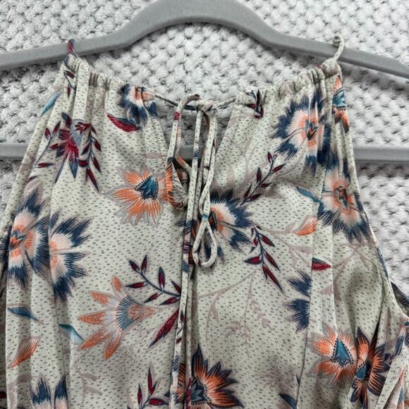 SocietyAmuse Dress XS Gray Floral Midi Halter A-Line Adjustable Strap Key Hole - Picture 7 of 13